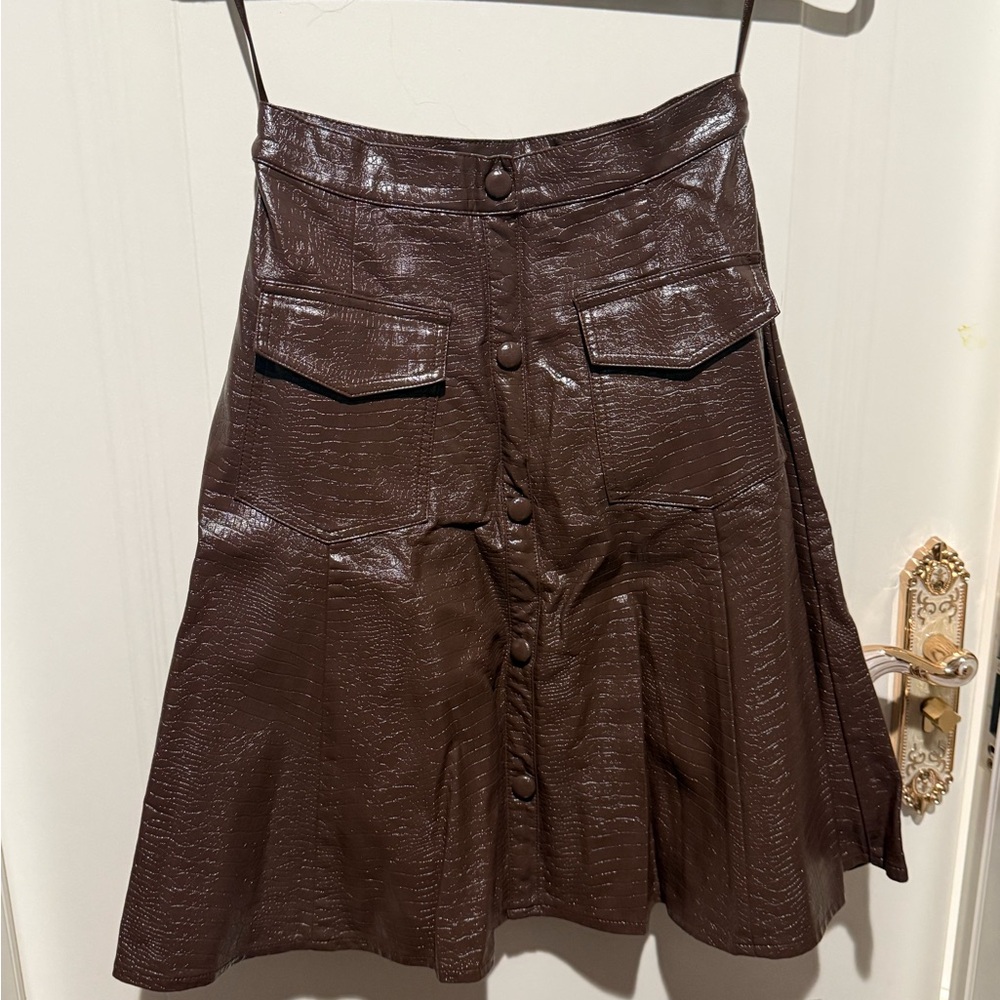 Elegant Brown A-Line Skirt
